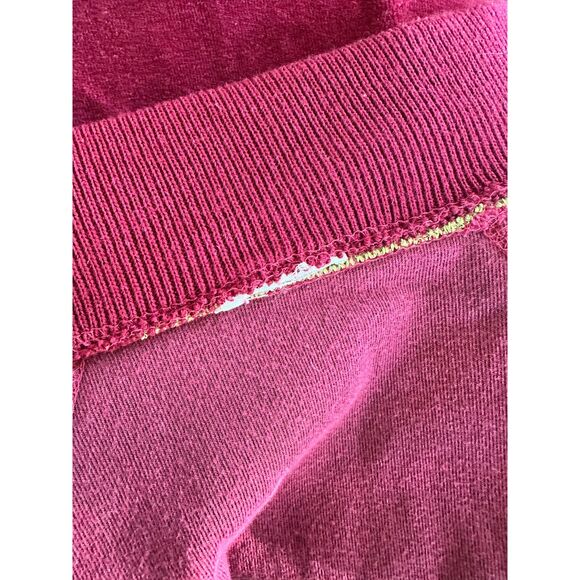 Vintage Y2k Velour Track Jacket Burgundy Red Zip Up Retro Style size Small - Picture 3 of 8